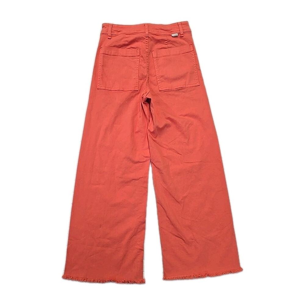 Billabong Free Fall Wide Leg High Waist Raw Hem Papaya Flare Jeans - size 26 - Picture 7 of 11
